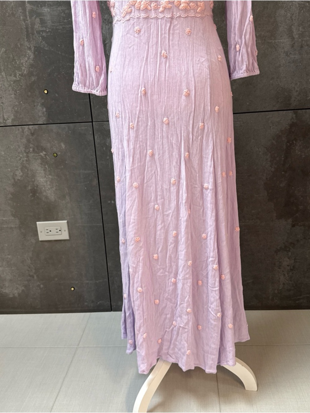 Free People Lavender Maxi Dress with Blush Embroidery - Picture 7 of 14